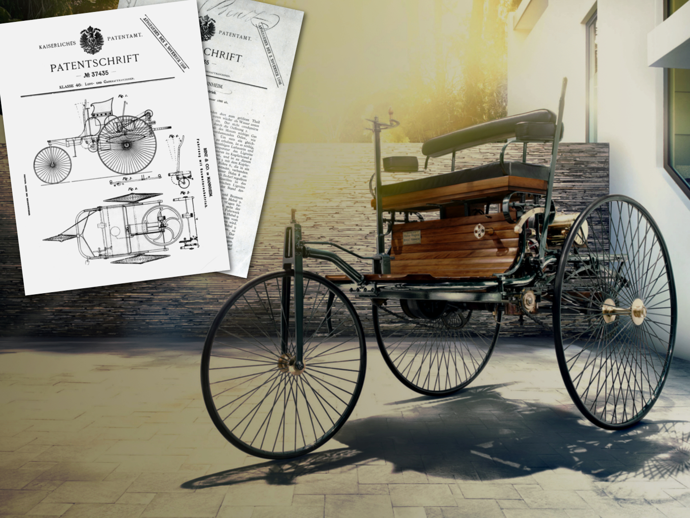 Benz Patent-Motorwagen Patent-Erteilung 2. November 1886